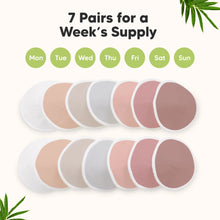 Load image into Gallery viewer, 14pk Comfy Organic Nursing Pads, Reusable Breastfeeding Pads