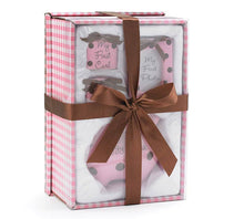 Load image into Gallery viewer, Adorable Beginnings: Baby Girl Pink/Brown Dots & Baby Boy Blue/Brown Dots Gift Sets - Cherish Early Milestones!