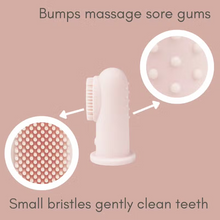 Load image into Gallery viewer, Baby Finger Toothbrush & Tongue Cleaner Oral Set 3m+ (Blush) or (Sand)