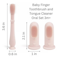Load image into Gallery viewer, Baby Finger Toothbrush & Tongue Cleaner Oral Set 3m+ (Blush) or (Sand)