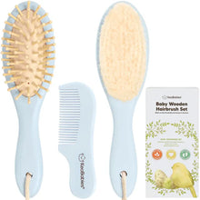 Load image into Gallery viewer, KeaBabies Luxurious All Natural Hair brush Set - Great Baby Shower Gift