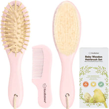 Load image into Gallery viewer, KeaBabies Luxurious All Natural Hair brush Set - Great Baby Shower Gift