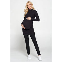 Load image into Gallery viewer, Style and Convenience with Our Side Ruched Breastfeeding Turtleneck Top