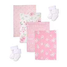 Load image into Gallery viewer, Baby Blanket & Sock Cupcake Gift Set (Girl or Boy) - Perfect for Baby Showers! | The Baby Blossom Company