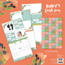 Load image into Gallery viewer, Baby's First Year Floral Open Dated Wall Calendar