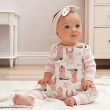 Load image into Gallery viewer, Tesa Babe - Baby Girl's Cowgirl Boots Bamboo Romper