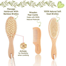 Load image into Gallery viewer, KeaBabies Luxurious All Natural Hair brush Set - Great Baby Shower Gift