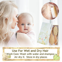 Load image into Gallery viewer, KeaBabies Luxurious All Natural Hair brush Set - Great Baby Shower Gift