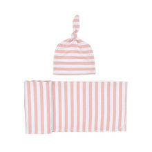 Load image into Gallery viewer, Premium Striped Unisex Swaddles with Beanie | Cozy Sleep Companions for Your Little One