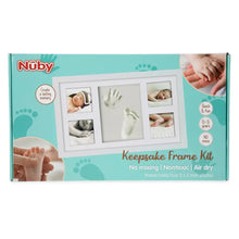 Load image into Gallery viewer, Nuby - Baby Hand and Foot Print White Wooden Frame Keepsake Set