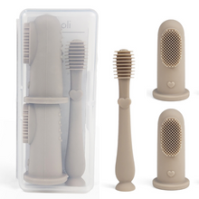 Load image into Gallery viewer, Baby Finger Toothbrush & Tongue Cleaner Oral Set 3m+ (Blush) or (Sand)