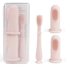 Load image into Gallery viewer, Baby Finger Toothbrush & Tongue Cleaner Oral Set 3m+ (Blush) or (Sand)
