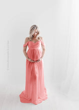 Load image into Gallery viewer, Strapless Maternity Chiffon Dress For Photo Shoots