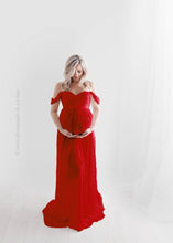 Load image into Gallery viewer, Strapless Maternity Chiffon Dress For Photo Shoots