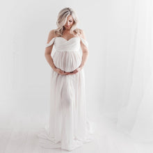 Load image into Gallery viewer, Strapless Maternity Chiffon Dress For Photo Shoots