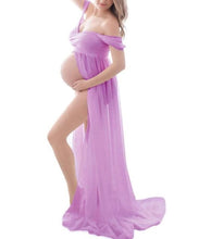 Load image into Gallery viewer, Strapless Maternity Chiffon Dress For Photo Shoots