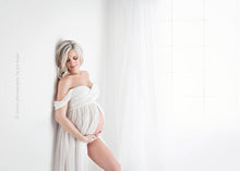 Load image into Gallery viewer, Strapless Maternity Chiffon Dress For Photo Shoots