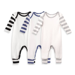 Tesa Babe - Newborn Baby Boy's Stripe Sleeves Cotton Romper