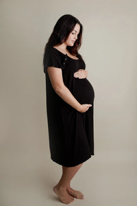 Three Little Tots Maternity Mommy Labor and Delivery/Nursing Gown - Comfortable and Functional