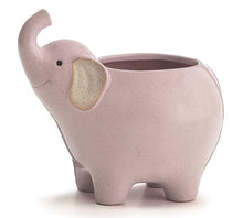 Load image into Gallery viewer, Porcelain Grey, Pink, or Blue Elephant Planter - Nursery Decor
