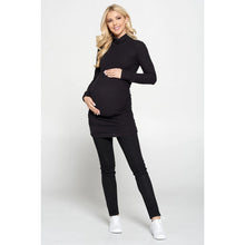 Load image into Gallery viewer, Style and Convenience with Our Side Ruched Breastfeeding Turtleneck Top
