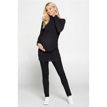 Load image into Gallery viewer, Style and Convenience with Our Side Ruched Breastfeeding Turtleneck Top
