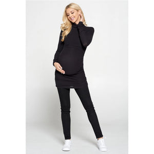 Style and Convenience with Our Side Ruched Breastfeeding Turtleneck Top