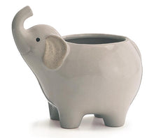 Load image into Gallery viewer, Porcelain Grey, Pink, or Blue Elephant Planter - Nursery Decor
