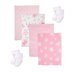 Baby Blanket & Sock Cupcake Gift Set (Girl or Boy) - Perfect for Baby Showers! | The Baby Blossom Company