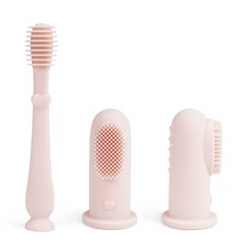 Load image into Gallery viewer, Baby Finger Toothbrush &amp; Tongue Cleaner Oral Set 3m+ (Blush) or (Sand)
