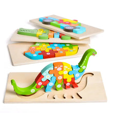 Load image into Gallery viewer, 4-Pack Wooden Puzzles for Toddlers Age 2-4 Years Old by Fun Little Toys
