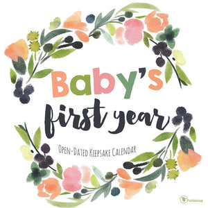 Baby's First Year Floral Open Dated Wall Calendar