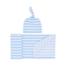 Load image into Gallery viewer, Premium Striped Unisex Swaddles with Beanie | Cozy Sleep Companions for Your Little One
