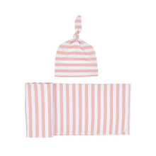 Load image into Gallery viewer, Premium Striped Unisex Swaddles with Beanie | Cozy Sleep Companions for Your Little One
