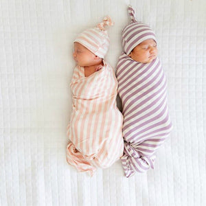 Premium Striped Unisex Swaddles with Beanie | Cozy Sleep Companions for Your Little One