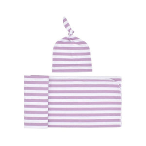 Premium Striped Unisex Swaddles with Beanie | Cozy Sleep Companions for Your Little One