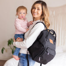 Load image into Gallery viewer, Original Diaper Backpack with Changing Pad (Trendy Black) by KeaBabies
