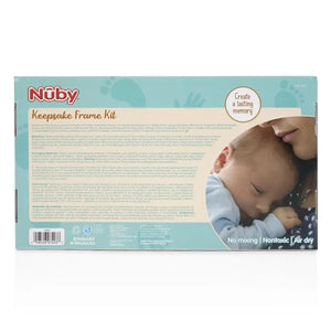 Nuby - Baby Hand and Foot Print White Wooden Frame Keepsake Set