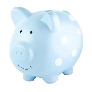 Cute Nursery Polka Dot Piggy Bank: The Perfect Shower Gift!