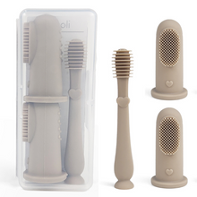 Load image into Gallery viewer, Baby Finger Toothbrush &amp; Tongue Cleaner Oral Set 3m+ (Blush) or (Sand)
