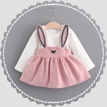 Load image into Gallery viewer, Toddler Girl&#39;s Cotton Rabbit Ears Bunny Dress - A Whimsical Wardrobe Delight
