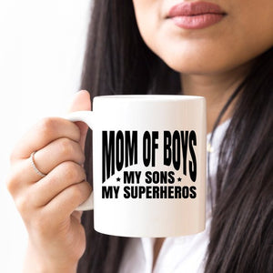 Mom Of Boys Coffee Mug, My Sons, My Superheroes