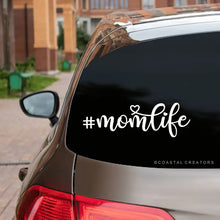 Load image into Gallery viewer, Mom Life Vinyl Window Sticker Decal (White) - Three Options
