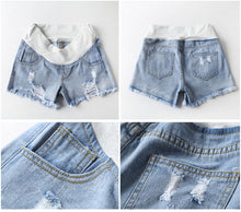 Load image into Gallery viewer, Women's Maternity Low-waisted Denim Shorts
