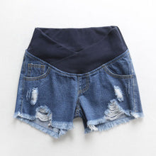 Load image into Gallery viewer, Women's Maternity Low-waisted Denim Shorts
