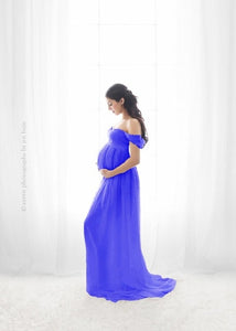 Strapless Maternity Chiffon Dress  For Photo Shoots