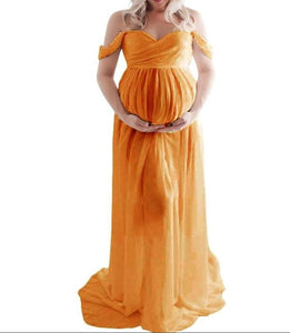 Strapless Maternity Chiffon Dress  For Photo Shoots