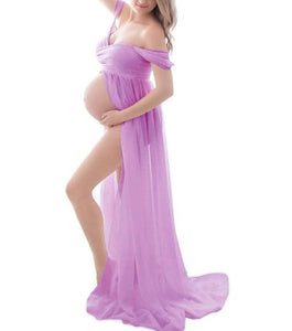 Strapless Maternity Chiffon Dress  For Photo Shoots