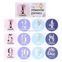 Load image into Gallery viewer, Cherish Every Moment: 12-Piece Baby Photography Monthly Milestones Photo Cards
